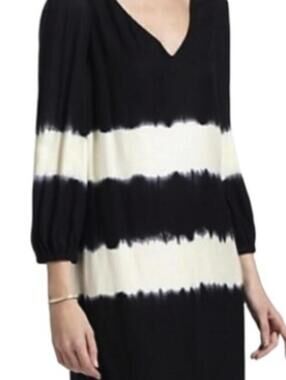 Floreat by Anthropologie Black Inkwash Tie Dye Lined Shift Dress - Size - 12